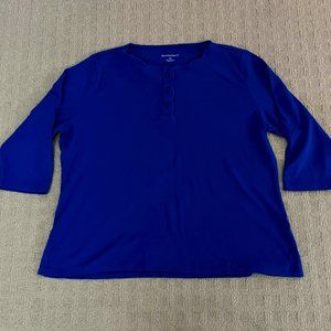 Draper's & Damon's Essential Henley 3/4 Sleeve Tee - 1X